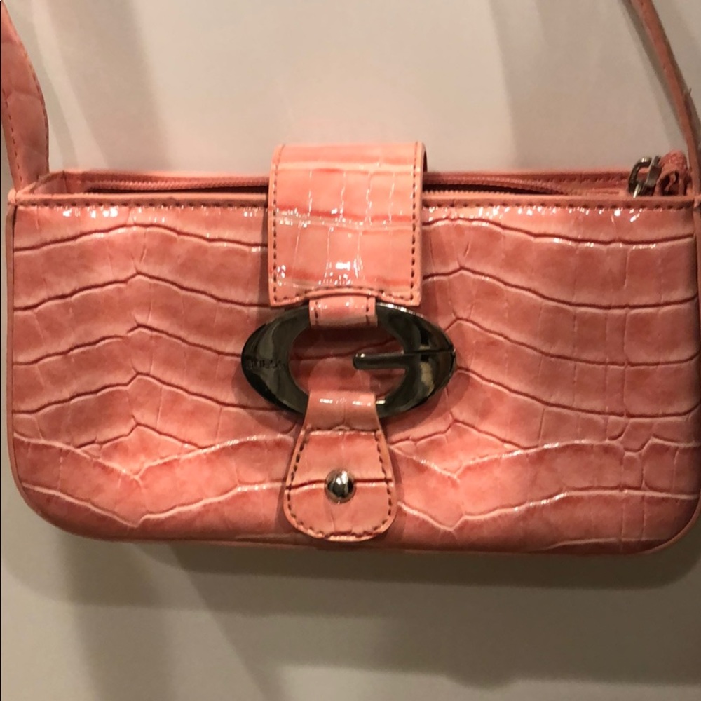 Small Pink faux alligator Guess purse